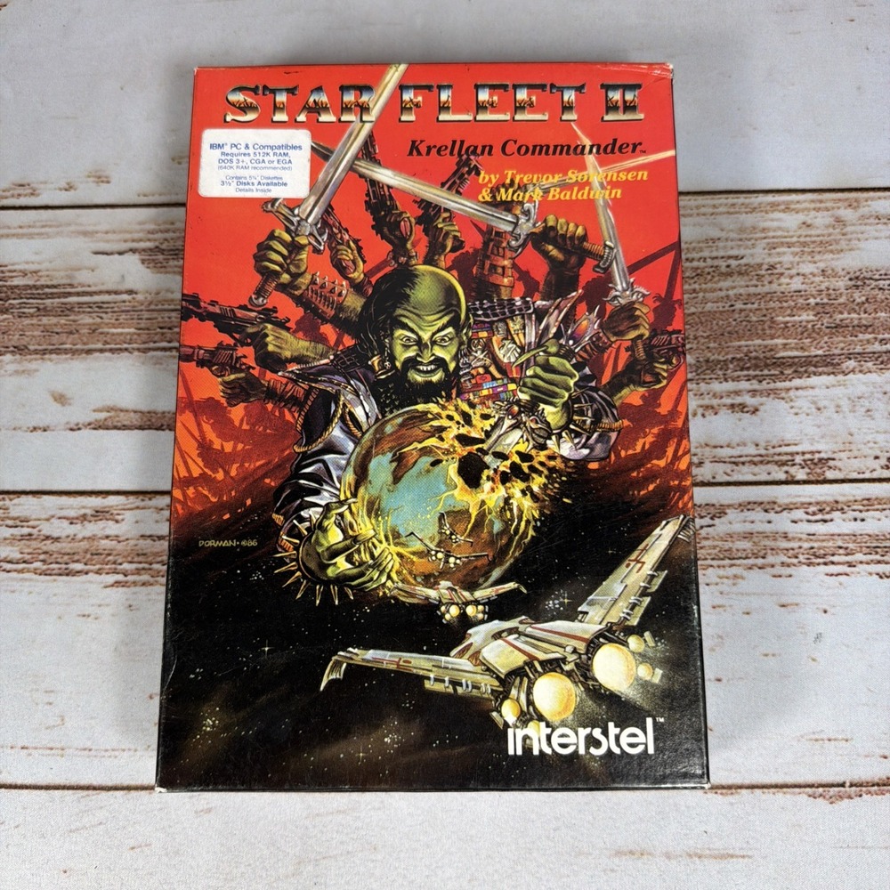 Star Fleet 2 Krellan Commander PC 5.25 Floppy Disks Manuals Vintage Interstel